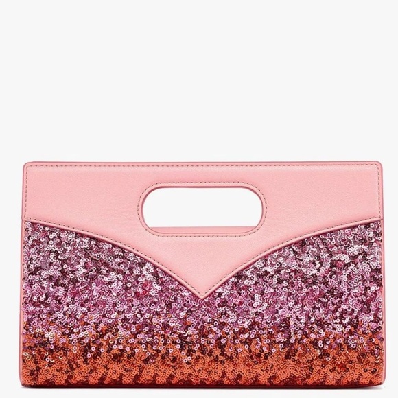 MCM Diamond Tote In Sequin Lamb Leather Pink NWT - Picture 4 of 12